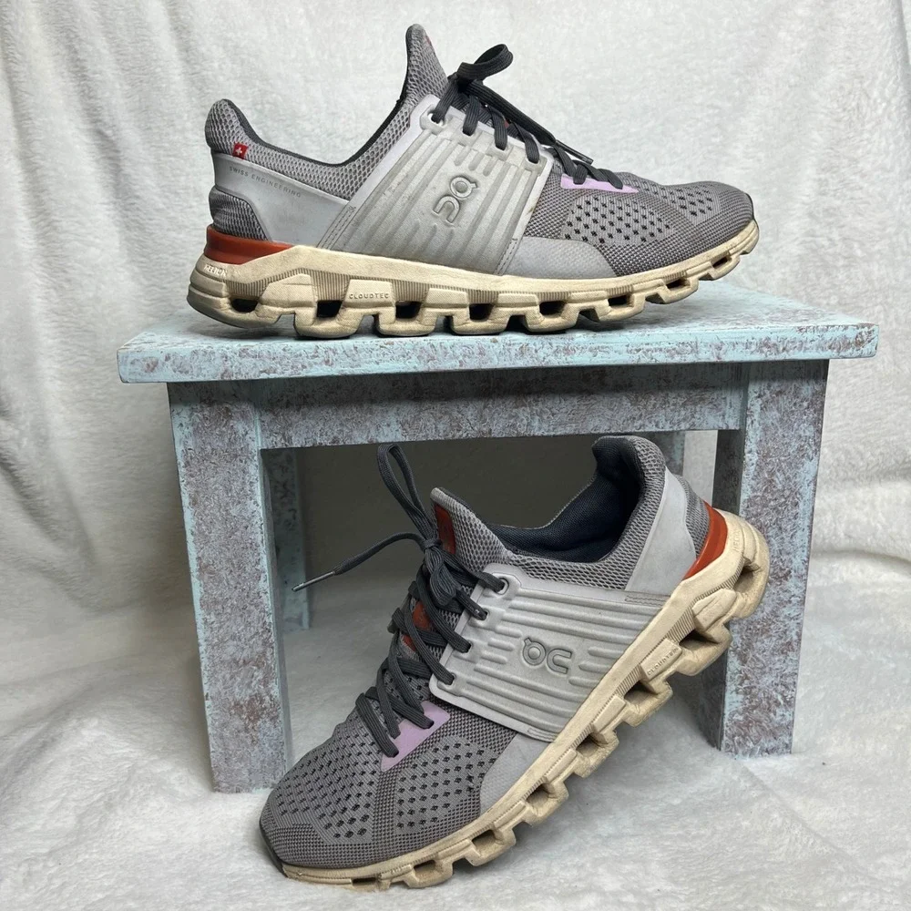 ON‎ Cloudswift Women's Running Shoes Gray Orange Pink Sz W10 UK8 EU42